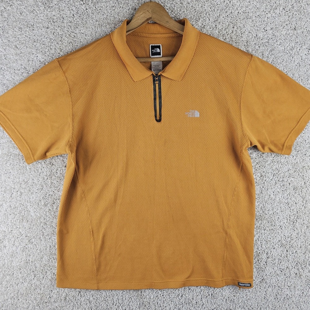 Vintage The North Face Vaper Wick Peach 1/4 Zip Waffle Polo Shirt Men's XL